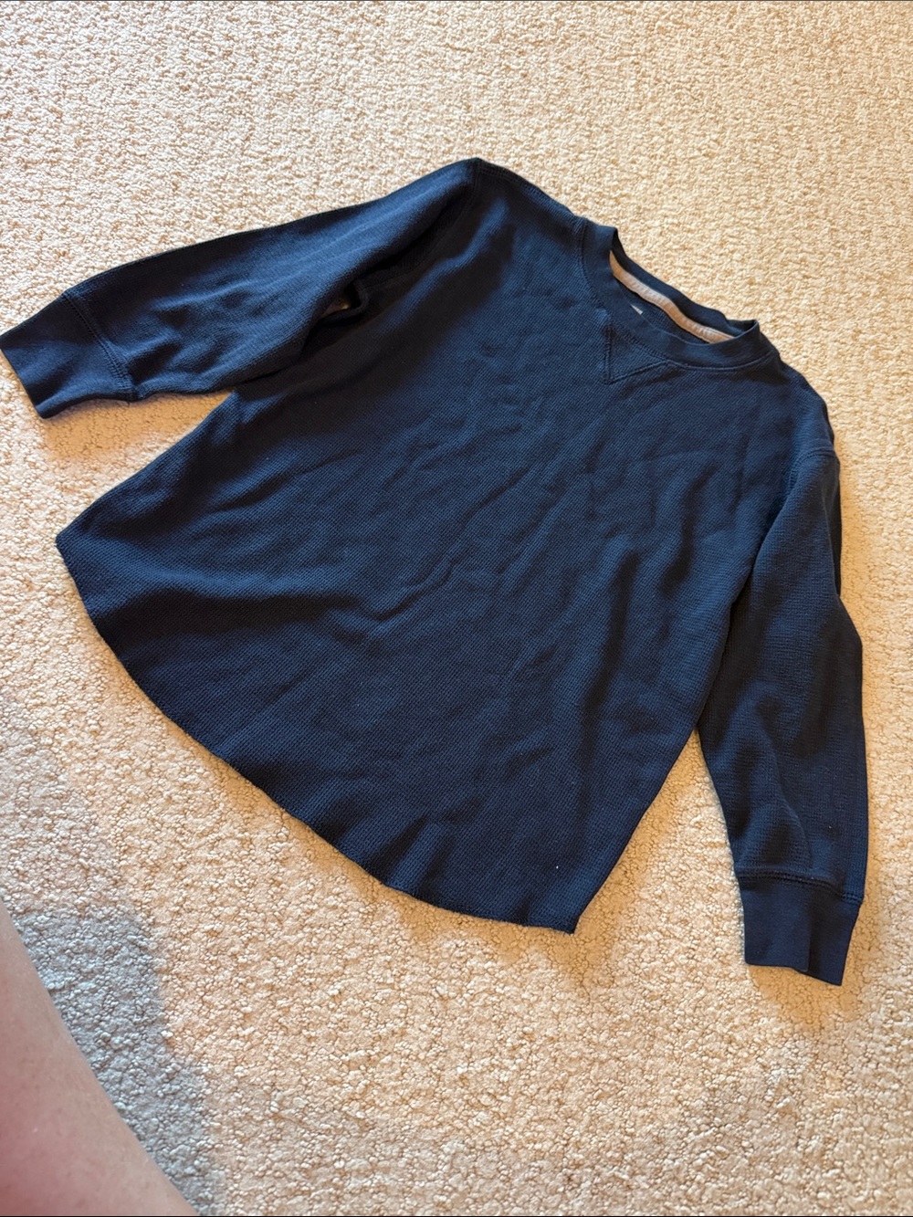 GAP Navy Crewneck Waffle-Knit Sweater